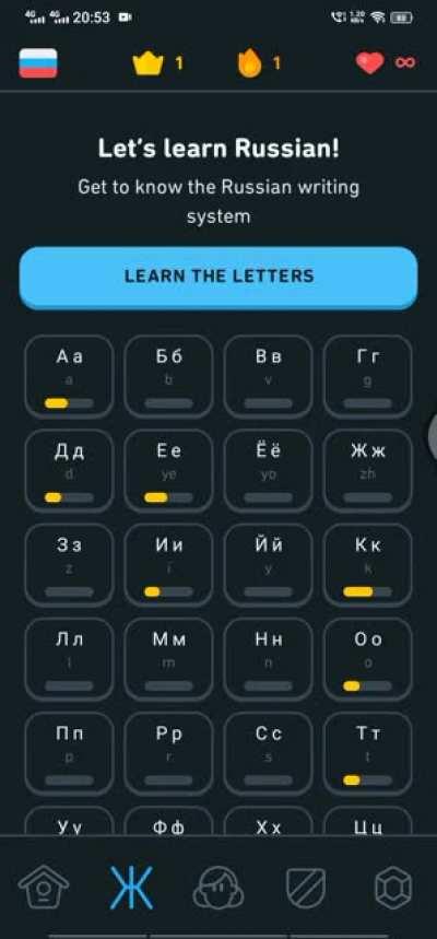 So I tried learning Russian in Duolingo...