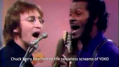 Chuck Berry's reaction to Yoko Ono's scream.