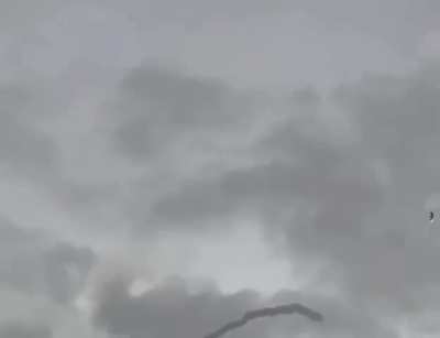 IDF F15 intercepting drone over Ashkelon, Israel