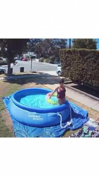 Relaxing in the pool