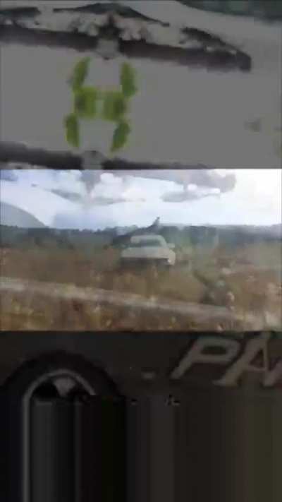 2 clips of Ukrainian forces using an improvised MLRS 122mm system on a BMW E38 car chassis