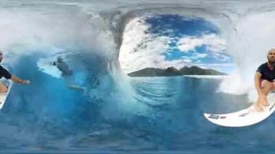 One of the best 360 videos ever made - Surfing awesome barrels in Tahiti