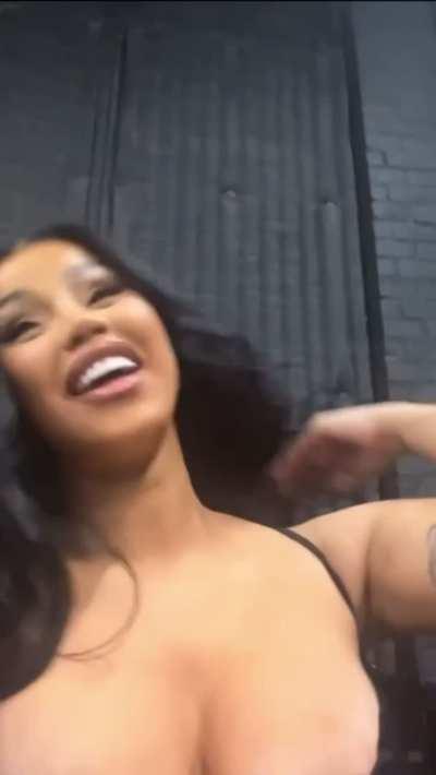 Cardi B (Almost) Nip Slip