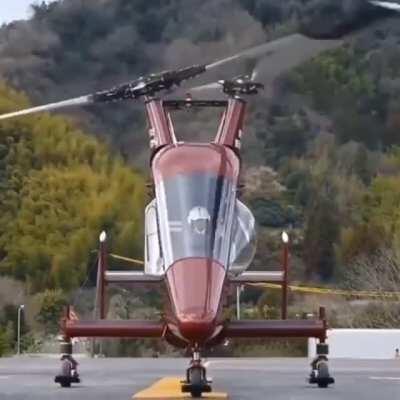 Watching this helicopter with dual intermeshing rotors power up