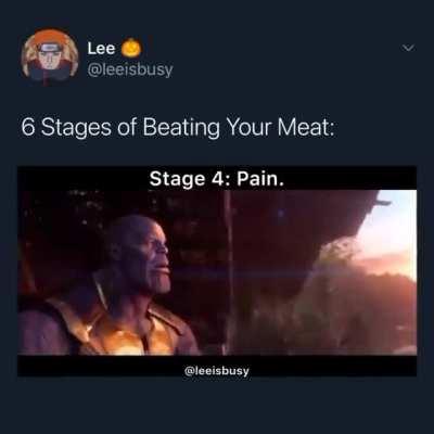 6 stages of beating your meat