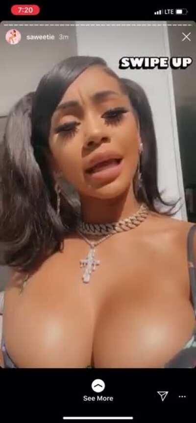 big titties and mini nip slip from her story