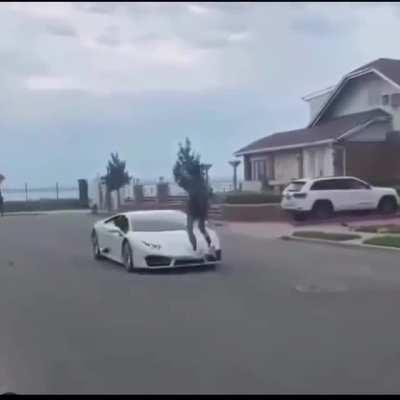 Jumping a sports car