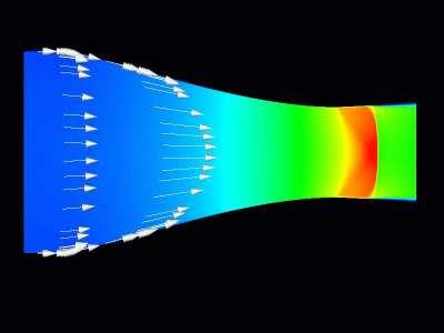 Compressible Flow Through a Converging Diverging (CD) Nozzle - Simulation