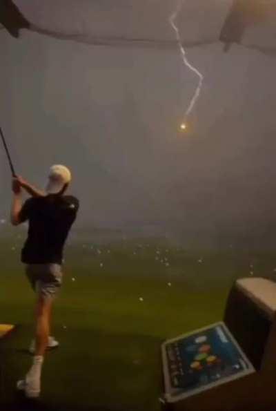 Golf ball struck by lightning