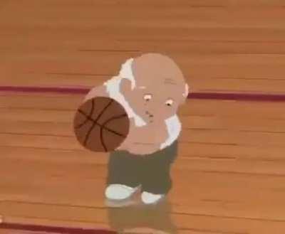 Basketball player annihilates old man