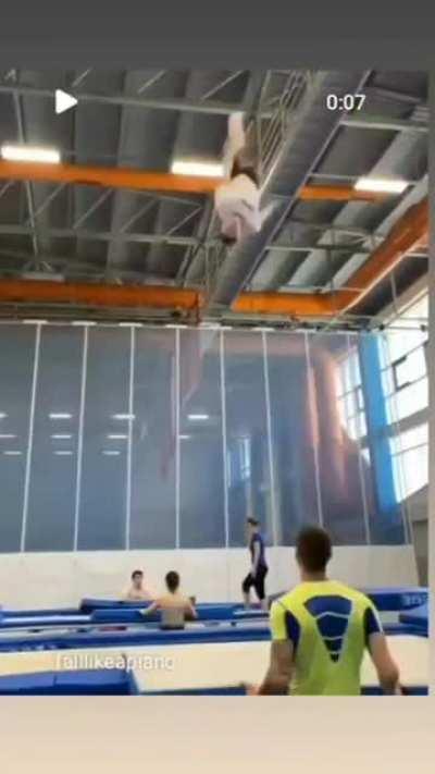 This guy helping to break someone's fall with an expertly thrown mat