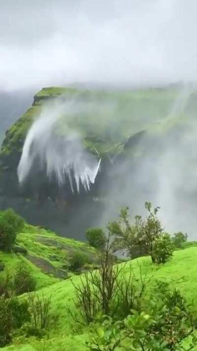 🔥 Strong Winds Blow Waterfall Upwards