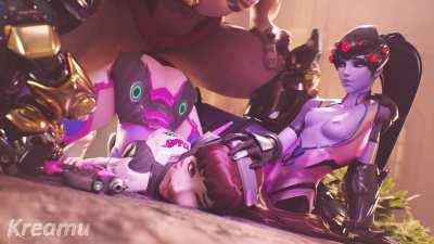 Defenseless outside of her mech, D.Va was captured by Talon and treated as a cumdump until she betrayed her former teammates. (Kreamu)