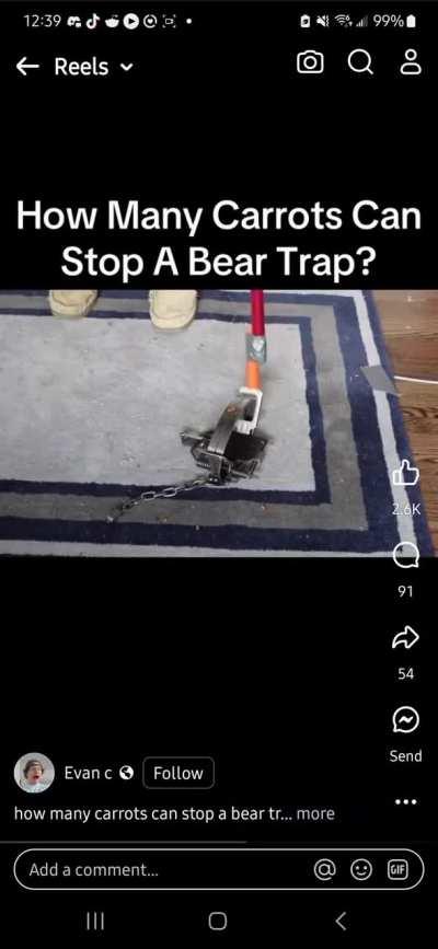 How many carrots can stop a bear trap 