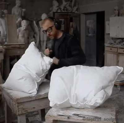 Carving Pillows out of stone.