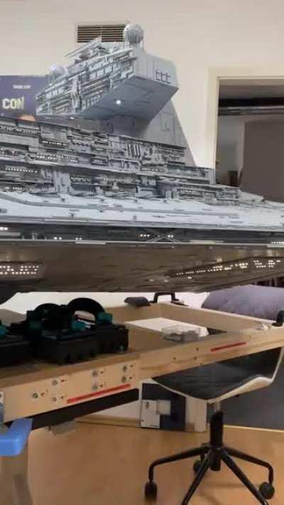 My friend is building a 3m long Star Destroyer! [around 80% finished now]