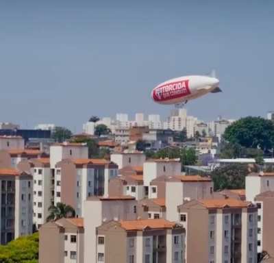 A blimp crashes into buildings in a Sao Paulo suburb in Brazil on Wednesday, Sept. 25th