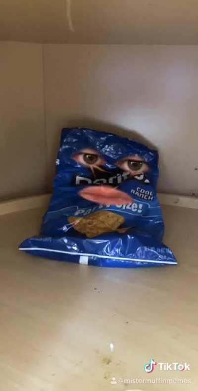 POV: you thought you ran out of snacks but remember that bag of chips you opened a month ago