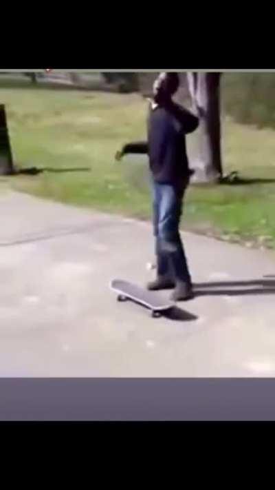 Getting too cocky on the skateboard