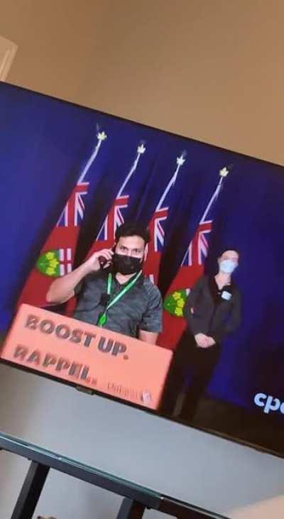 Some humorous technical difficulties during an Ontario pandemic broadcast.