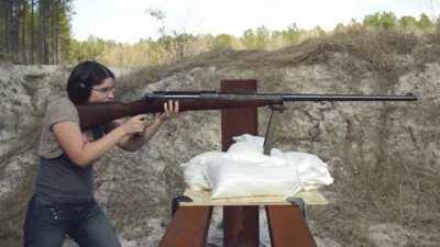 Firing a preserved example of the Mauser Tankgewehr M1918 anti-tank rifle