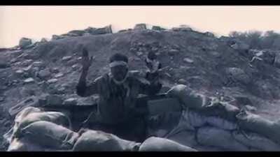 Iranian soldiers take back the city of Khorramshahr and capture Iraqi troops (Iran-Iraq war)