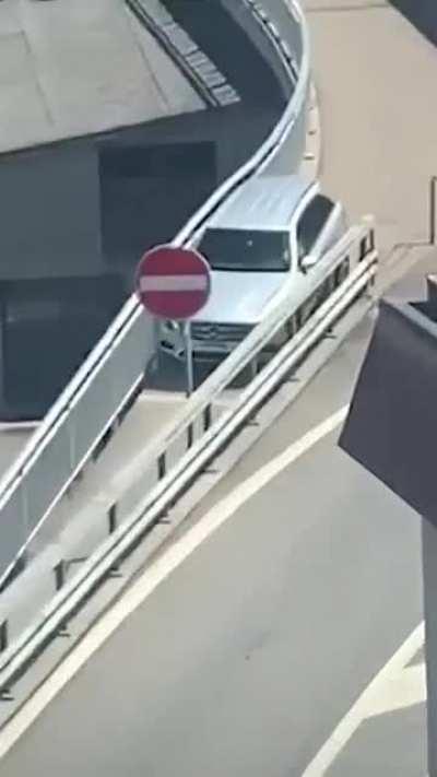 to take a shortcut on a bike lane.