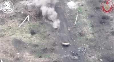 Disoriented russian hit by drone