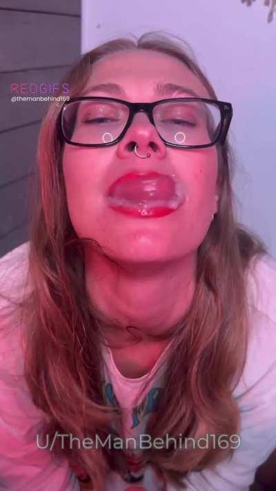 Watching her enjoying my cum is almost as good as the orgasm. 