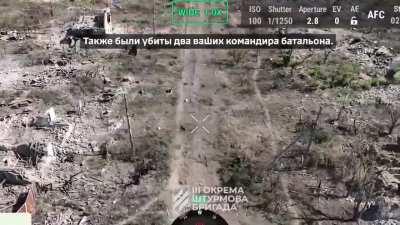 Andriivka, Ukrainians send an UAV with a loudspeaker,  calling remnants of the Russian unit to surrender