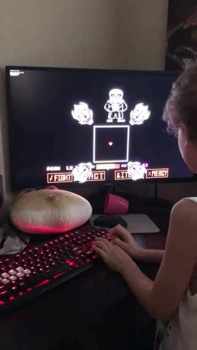 My 8yo son teaching me how to fight Sans