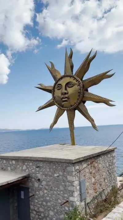 This wind turbine power generator on Hydra, Greek Island.