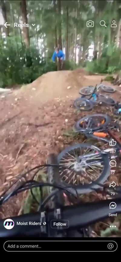 Full scorpion on Mountain Bike jump