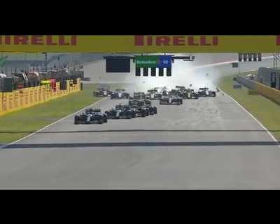 Bottas sends radio message to the pack at restart