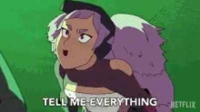 I just realize Entrapta's hair bristles up like a cat's that is so adorable (edited gif from Netflix clip)