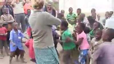 African children hearing the Fiddle for the first time