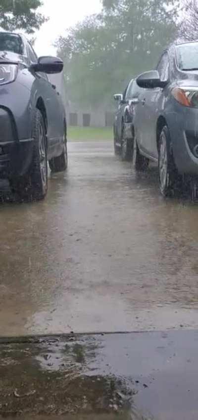 Temple, Texas. Sorry it's vertical, wanted to get the puddles.