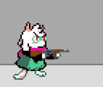 Ralsei calls upon an AK-47 from the gods. (What do you think about the animation? its my first time lol.)