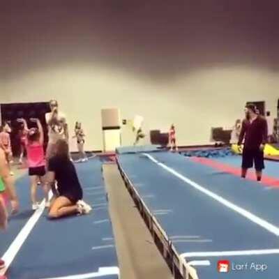 This girl's flips are definitely top talent