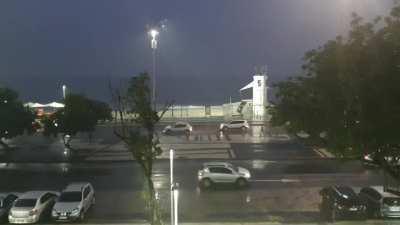 Raining evening at Copacabana beach