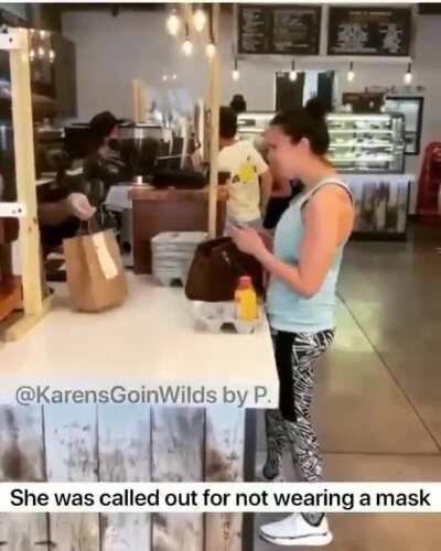 Karen gets busted coughing on people