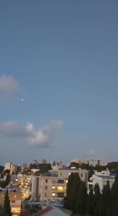 Hezbollah missles intercepted over Haifa, Israel