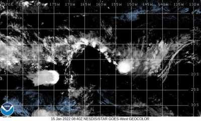 The Tonga volcano eruption was so massive you could see the shockwave from space (bottom left)