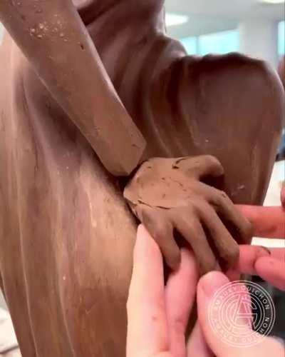 An edible statue made from chocolate