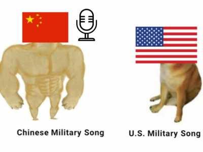 Virgin United States military song versus Chad China Military Song