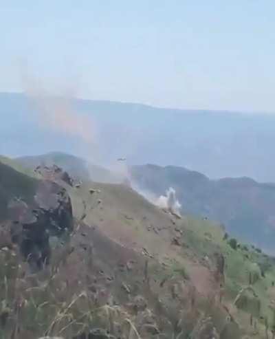 (Operation Claw)Turkish T129 ATAK combat helicopters suppressing PKK fighters during the 2019 offensive into Northern Iraq 