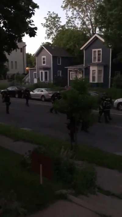 Please make this go viral. I am begging you. Police and National Guard patrolling neighborhood and shooting civilians on their own property. Make America see this, I beg you. [Minneapolis]