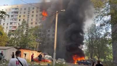 Another angle of the airstrike in Kharkiv