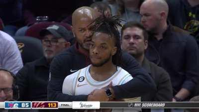 [Highlight] JB Bickerstaff whispering sweet nothings into Darius Garland's ear