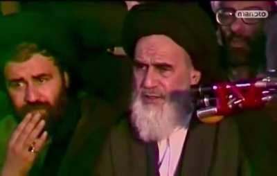 Ayatollah Khomeini upon returning to Iran on 12 Bahman at Behesht-e Zahra, promising free water and electricity among other things